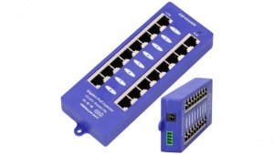 Gigabit PoE Injector 8x 1000Mb/s RJ45, Mode B Extralink 8 Portowy