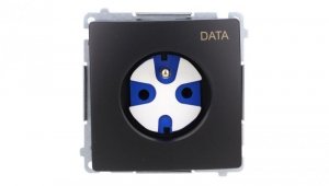 Simon Basic Gniazdo wtyczkowe DATA z uziemieniem i kluczem uprawniającym (moduł) 16A, 250V, zaciski śrubowe czarny BMGD1.01/49