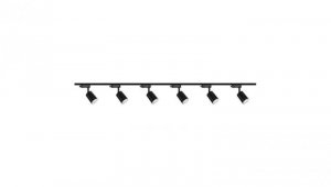 Zestaw 6x lampa SIENA ALU Track 3F czarna z żarówką led gu10 PHILIPS 5W ciepła biała + szynoprzewód 2 x 2m kolor czarny