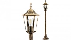 Lampa Ogrodowa Stojąca LIGURIA-LT 1xE27 Wysoka Słupek 96cm Patyna - GOLDLUX