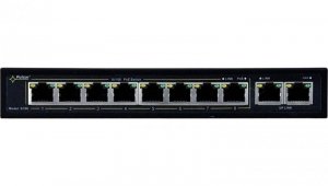SWITCH POE PULSAR S108 10-PORTÓW (8xPoE + 2xUPLINK) IEEE 802.3af/at, 48VDC / 30W/port (PoE+) 120W