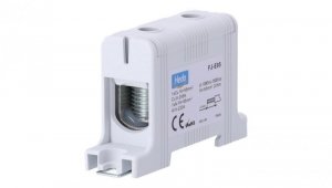 Blok rozdzielczy odgałęźny Al/Cu 16-95mm2 (max. 95mm2) na szynę TH35 szary FJ-E95 HEDO