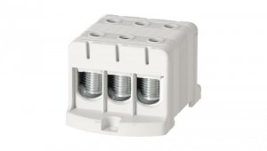Blok rozdzielczy odgałęźny 3-polowy Al/Cu 16-95mm2 (max. 95mm2) na szynę TH35 szary FJ-E95/3 HEDO