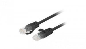 Patchcord UTP kat.6 kabel sieciowy LAN 2x RJ45 linka czarny 0,25m LANBERG