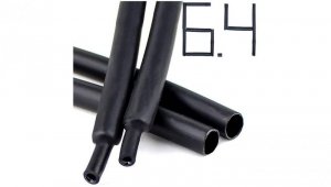 1M RURKA KOSZULKA TERMOKURCZLIWA z KLEJEM GRUBA CZARNA 6mm 6.4/2.2 mm