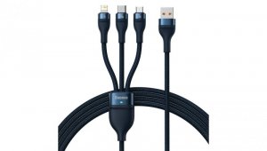 Baseus Flash Series II kabel USB - USB Typ C / Lightning / micro USB 100 W 1,2 m niebieski (CASS0300