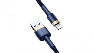 Kabel Baseus Cafule USB-A / Lightning 2.4A QC 3.0 1 m - niebiesko-złoty