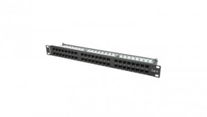 Patch panel RACK 19 kat.6 48p UTP z półką 1U LANBERG