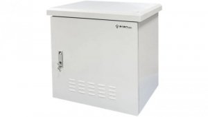 Szafa wisząca RACK 19 9U 600x450mm zewnętrzna hermetyczna drzwi pełne z zamkiem szara IP55 ALANTEC