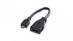 VALUE Kabel HDMI High Speed z Ethernetem, HDMI F - Micro HDMI M, 0,15 m