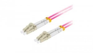 Patchcord światłowodowy MM LC/UPC-LC/UPC duplex 3mm OM4 magenta 0,5m LANBERG