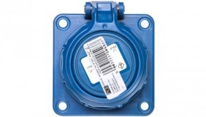 Gniazdo tablicowe /pokrywa na zawiasach/ 10/16A 2P+Z 230V /75x75/ niebieskie IP68 NAUTILUS 20342-8b