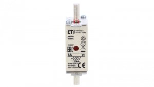 Wkładka bezpiecznikowa NH000 6A gG 500V 004181203