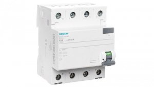 Wyłącznik różnicowoprądowy 4P 63A 0,03A typ AC biegun N-lewe 30mA 400V SENTRON 5SV4346-0KL