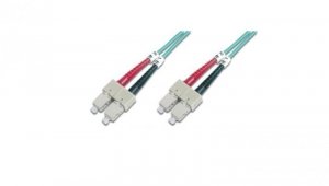 Patch cord światłowodowy SC/SC duplex MM 50/125 OM3 3m LS0H turkusowy DK-2522-03/3