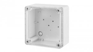 INDUSTRIAL Puszka hermetyczna n/t 105x105x66mm IP65 szara, pokrywa transparentna 2701-01