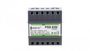 Transformator 1-fazowy modułowy bezpieczeństwa PSS 63N 230/ 24V 2,6A, na szynę DIN, IP20, Ta 40, 16024-9890