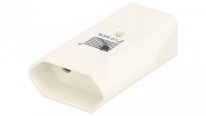 Gniazdo płaskie b/u Euro 10A/250V białe D.3109