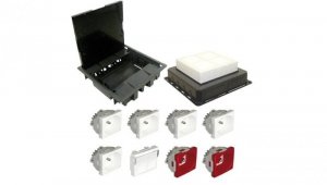 EFAPEL FLOOR BOX puszka podłogowa do podłóg wylewanych 5x gniazdo 230V z/u + 2x gniazdo DATA z/u + 2x gniazdo RJ45 kat. 6 FTP ek