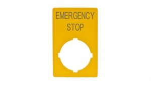 Tabliczka opisowa żółta prostokątna EMERGENCY STOP M22-XZK-GB99 216472