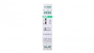 Przekaźnik kolejności, zaniku i asymetrii faz 3x400/230V+N 10A 1P 4sek 55V CKF-316