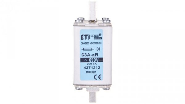 Wkładka bezpiecznikowa NH00 63A aR 690V M00UQ01 004371212