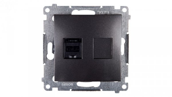 Simon 54 Gniazdo komputerowe pojedyncze RJ45 kat.6 z przesłoną antracyt D61.01/48
