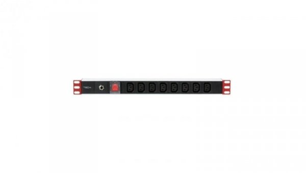 Listwa Zasilająca PDU Rack 1U 230V/10A 8x C13 Kabel 2m