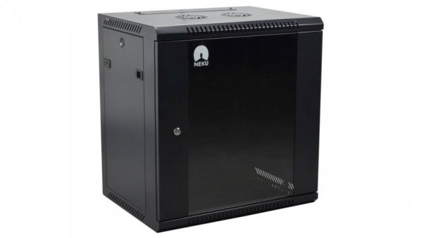 Szafa wisząca RACK 19 cali 12U 450mm czarna NEKU TS BOX