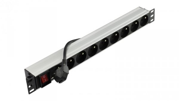 Listwa zasilająca RACK 19 cali 1U 9 gniazd z wyłącznikiem NEKU /1,8m/