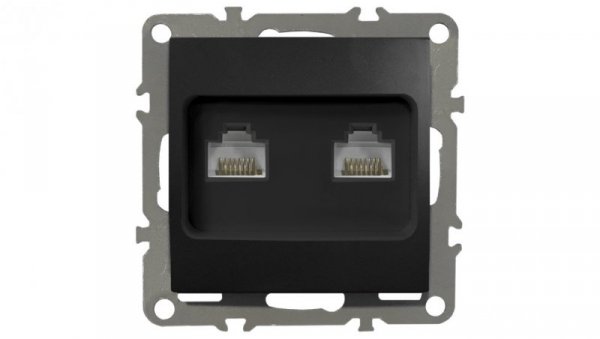QUADRA GNIAZDO KOMPUTEROWE PODWÓJNE LAN RJ45x2 CZARNE
