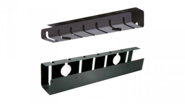 Organizator kabli sprzętowych montaż pod biurkowy 2x prowadnica 530x110x80mm czarny ROLINE