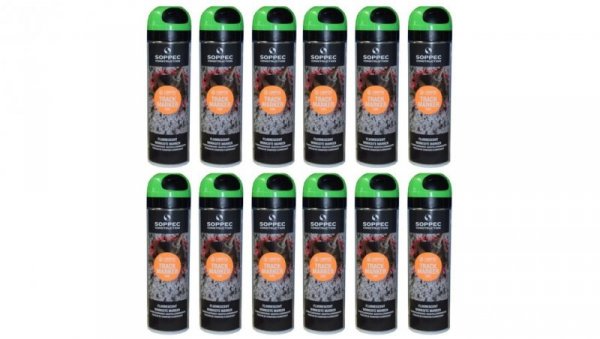 Farba geodezyjna do znakowania spray zielona 12 sztuk SOPPEC Track Marker