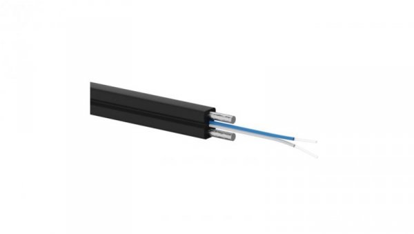 Kabel światłowodowy FTTH, 2J, SM 9/125, LSOH, wzmocnienie dwoma prętami stalowymi, czarny ALANTEC /1000m/