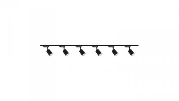 Zestaw 6x lampa SIENA ALU Track 3F czarna z żarówką led gu10 PHILIPS 5W ciepła biała + szynoprzewód 2 x 2m kolor czarny