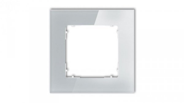 ICON Ramka uniwersalna pojedyncza kwadratowa - efekt szkła (ramka: szara spód: biały) 15-0-IRSK-1