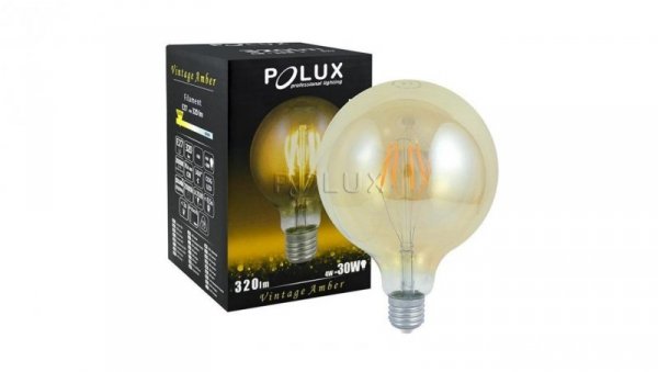 Żarówka LED E27 G125 4W = 18W 320lm 2000K Ciepła 360 Filament GOLDLUX