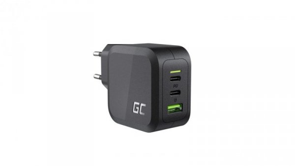 Ładowarka sieciowa Green Cell GC PowerGaN 65W (2x USB-C Power Delivery, 1x USB-A kompatybilne z Quick Charge 3.0)