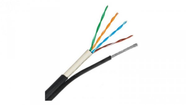 Kabel zewnętrzny żelowany z linką nośną UTPzn kat.5e U/UTP 4x2x0,5 Satec 305m