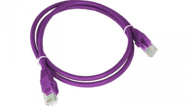 Patchcord U/UTP kat.6A kabel sieciowy LAN 2x RJ45 linka LSOH fioletowy 0,5m Alantec