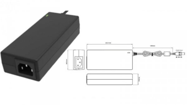 POSC20600D-2555-C14 Zasilacz Desktop 120W 20V 6A z wtykiem DC - 5.5x2.5mm