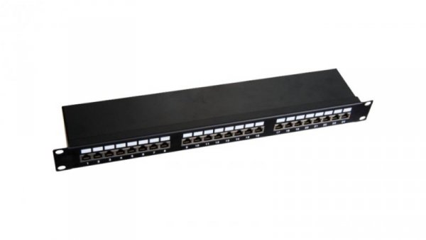 Patch panel 1U/19 cali STP ekranowany 24 porty kat. 5E złącza LSA półka montażowa Q-LANTEC - Q-LANTEC