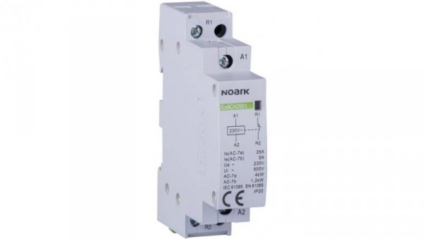 Stycznik modułowy cewka 20A 230V AC 2xNO TH35 NOARK