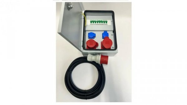 IP54 Metalowa rozdzielnica ścienna CEE 32A 16A 2x230V z bezpiecznikami Kabel 5m 94V-7