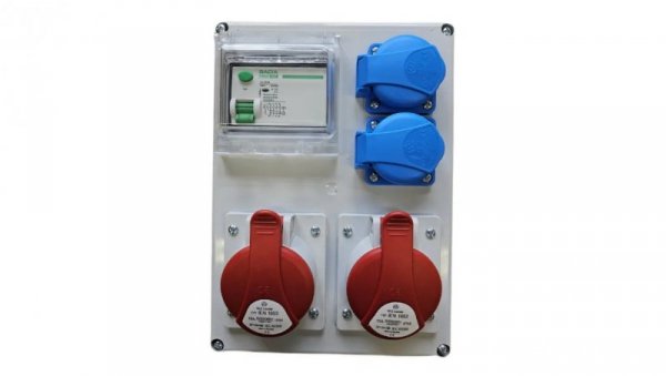 Rozdzielnica elektryczna CEE 2x16A 2x230V z bezpiecznikami FI 99V-2
