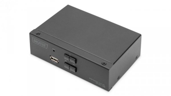 Przełącznik KVM, 2 portowy, 4K 60Hz, 2xDisplayPort IN, 1xDisplayPort OUT, 2xUSB, 2xAudio INiOUT DS-12851