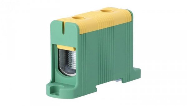 Blok rozdzielczy odgałęźny Al/Cu 35-150mm2 (max. 150mm2) na szynę TH35 żółto-zielony FJ-E150/D HEDO
