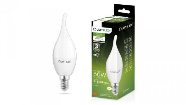 Żarówka LED E14 BA35 8W = 60W 806lm 4000K Neutralna 180 Lumiled