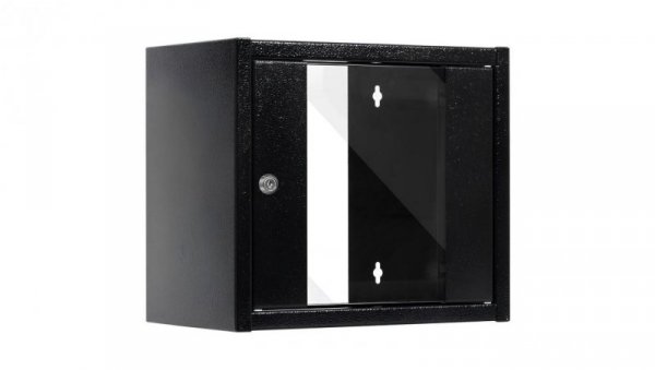 Szafa wisząca RACK 10 6U 300mm drzwi szklane czarna NETRACK S-Line