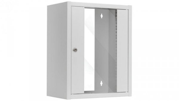 Szafa wisząca RACK 10 9U 300mm drzwi szklane szara NETRACK S-Line